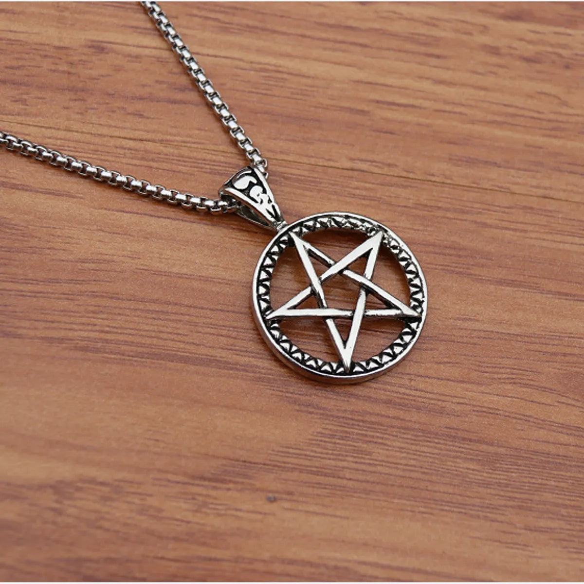 Six-Pointed Star Ring Titanium Steel Necklace