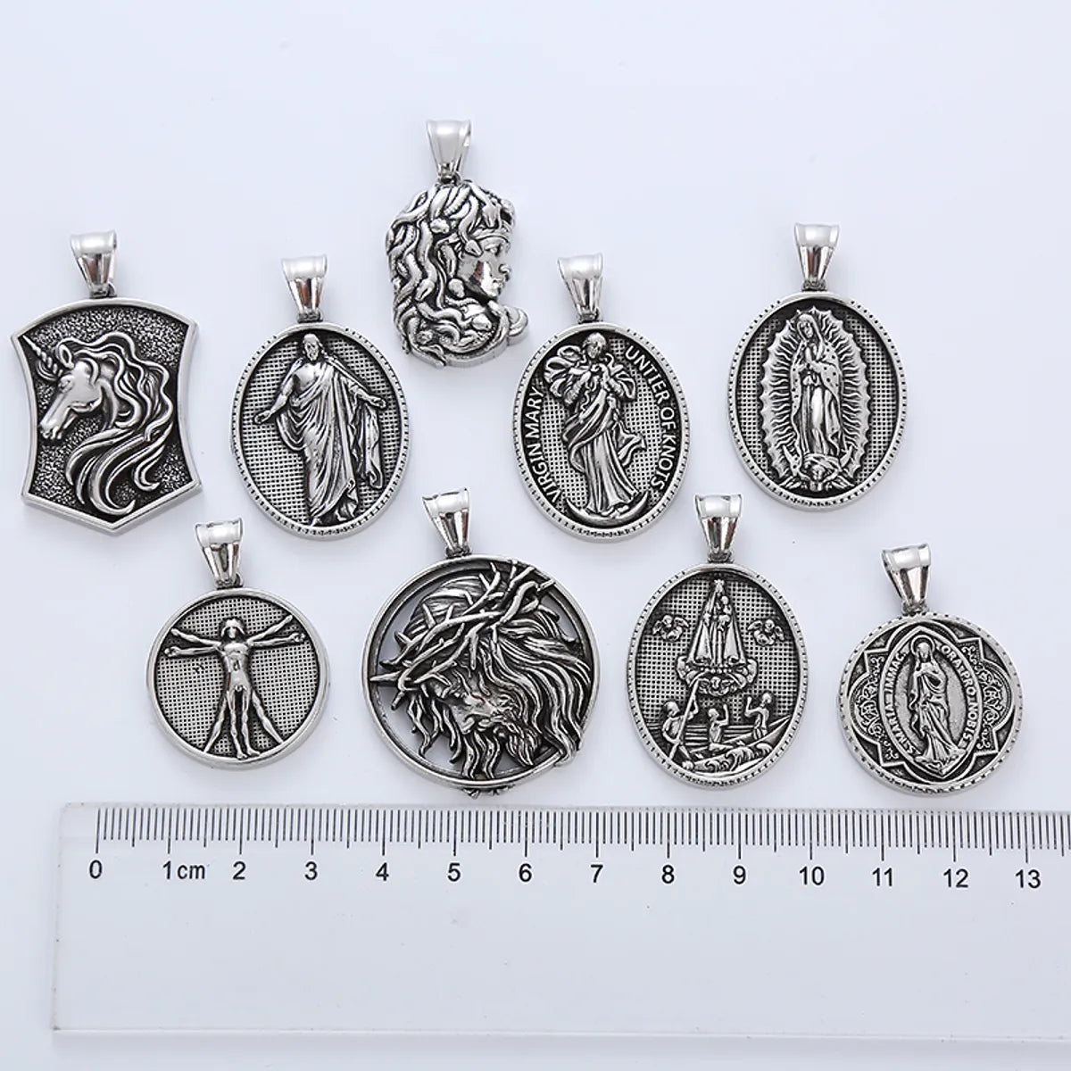 Antique Silver Necklaces-Streetwear Oval 304 Stainless Steel No Inlaid Men'S