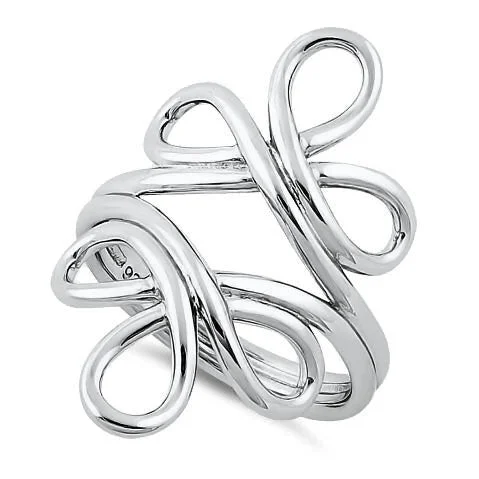 Men's Wedding Bands-Sterling Silver Swirly Reflections Ring