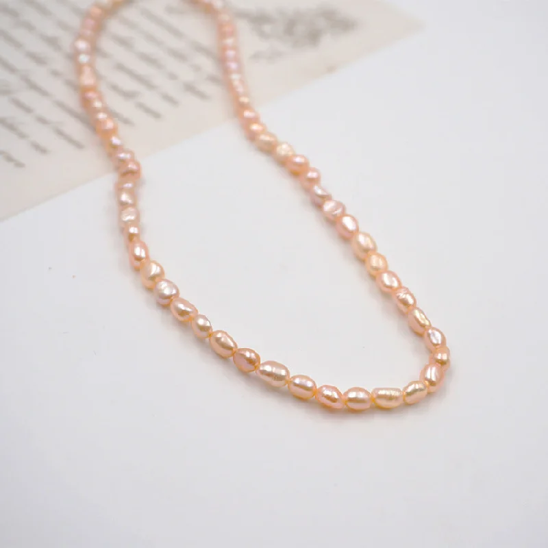 5mm Straight Hole Baroque Pearl Pink