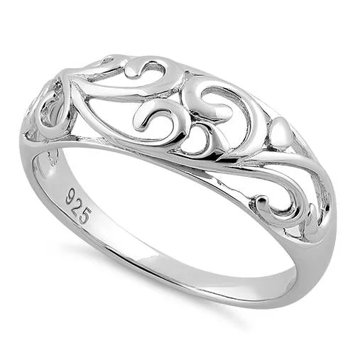 Women’s Vintage Wedding Rings-Sterling Silver Vines Ring