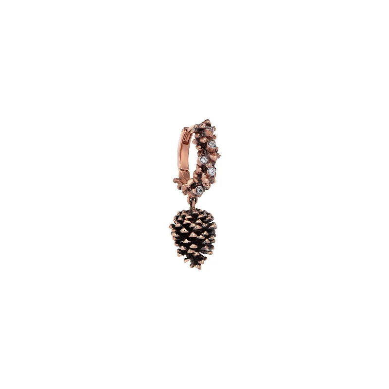 Heart Shaped Earrings-Dangling Pine Cone Earring