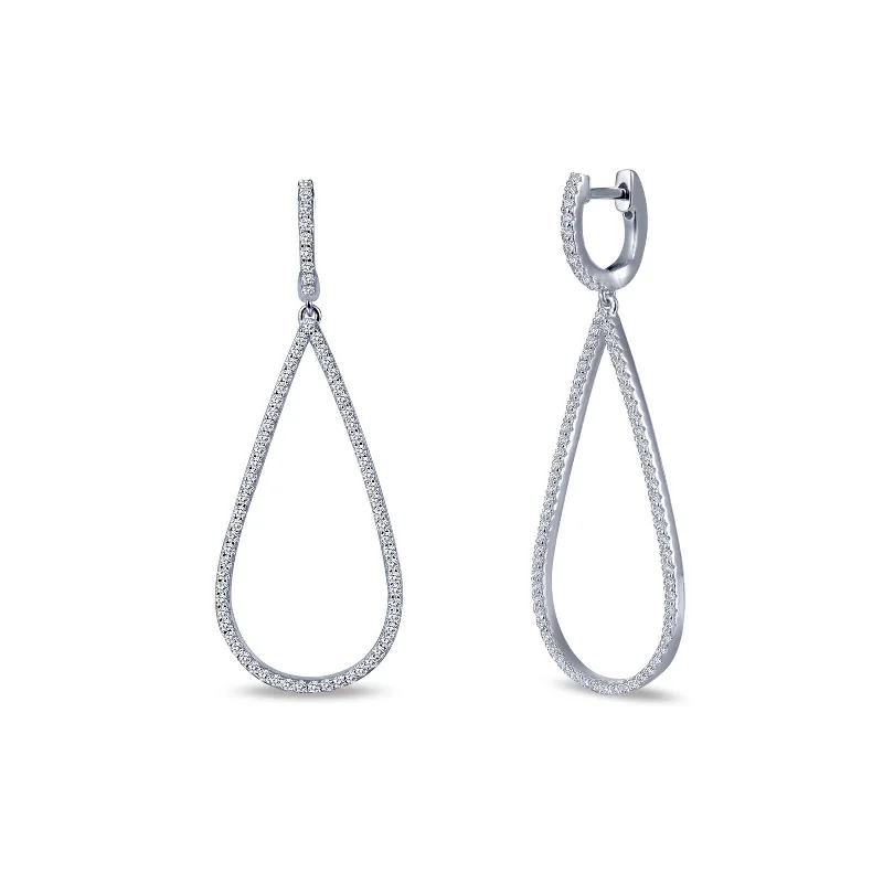 Dainty Earrings-Lafonn Simulated Diamond Pave Dangle Earrings E0217CLP