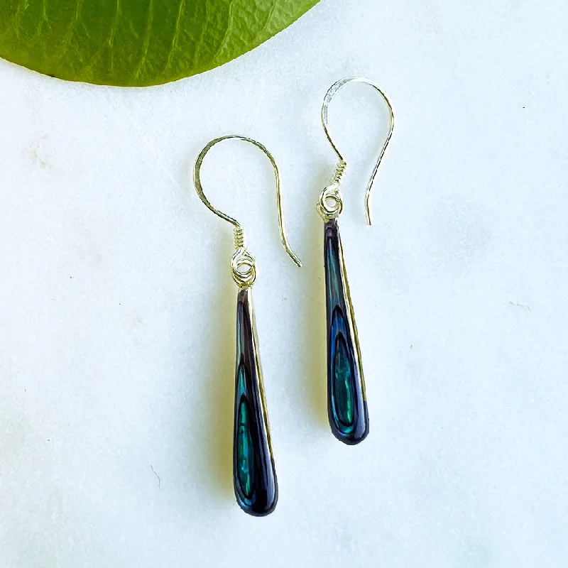 Bold Crystal Earrings-Jiwa Abalone Earrings - Sterling Silver, Indonesia