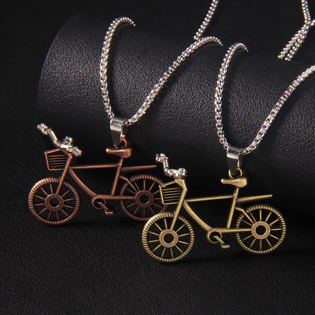 Adjustable Pendant Chain Necklaces-Vintage Style Bicycle 201 Stainless Steel Zinc Alloy Unisex Pendant Necklace