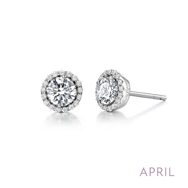 Gold Earrings with Diamonds-Lafonn Simulated Diamond Birthstone Earrings - April BE001DAP