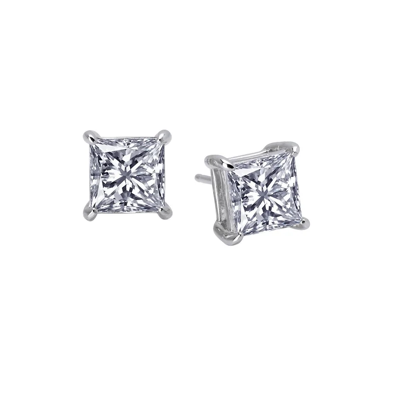 Colored Crystal Earrings-Lafonn Simulated Diamond 4.00ct Princess Stud Earrings E0116CLP