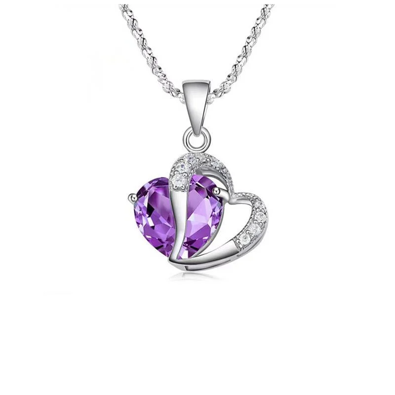 Purple Diamond with 40 5cm Water Wave Chain