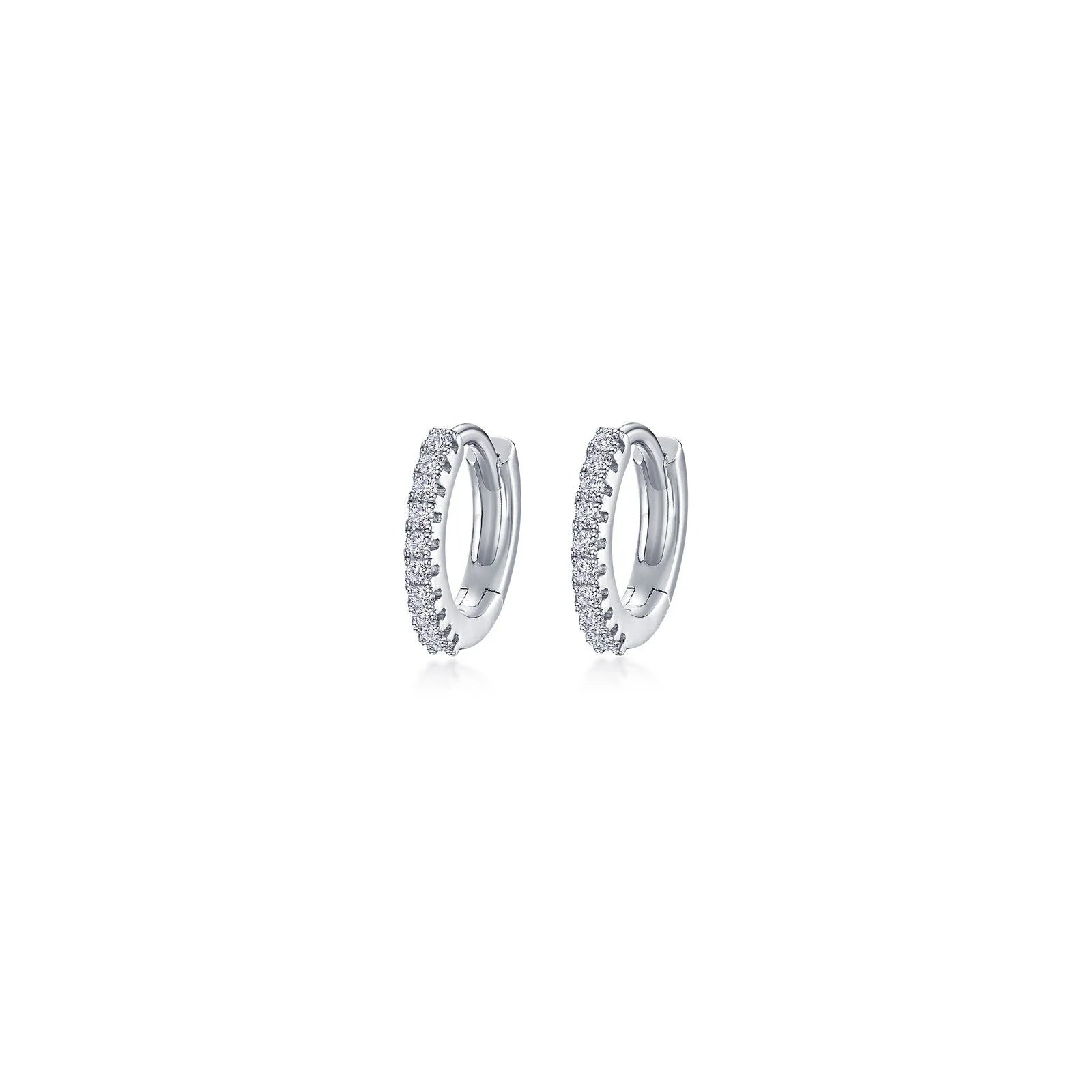 Classic Silver Stud Earrings-Lafonn Simulated Diamond 13.5mm Huggie Hoop Earrings E0621CLP00