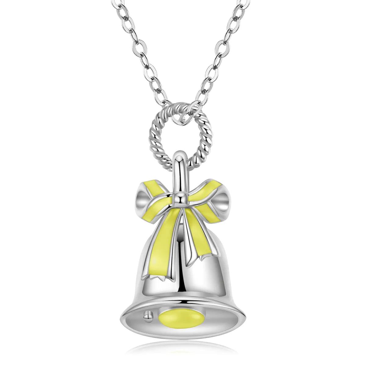 Trendy Fashion Necklaces-Original Design Cute Bow Knot Bell Sterling Silver Plating Inlay Zircon Pendant Necklace