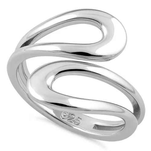 Men’s Personalized Wedding Bands-Sterling Silver Abstract Ring