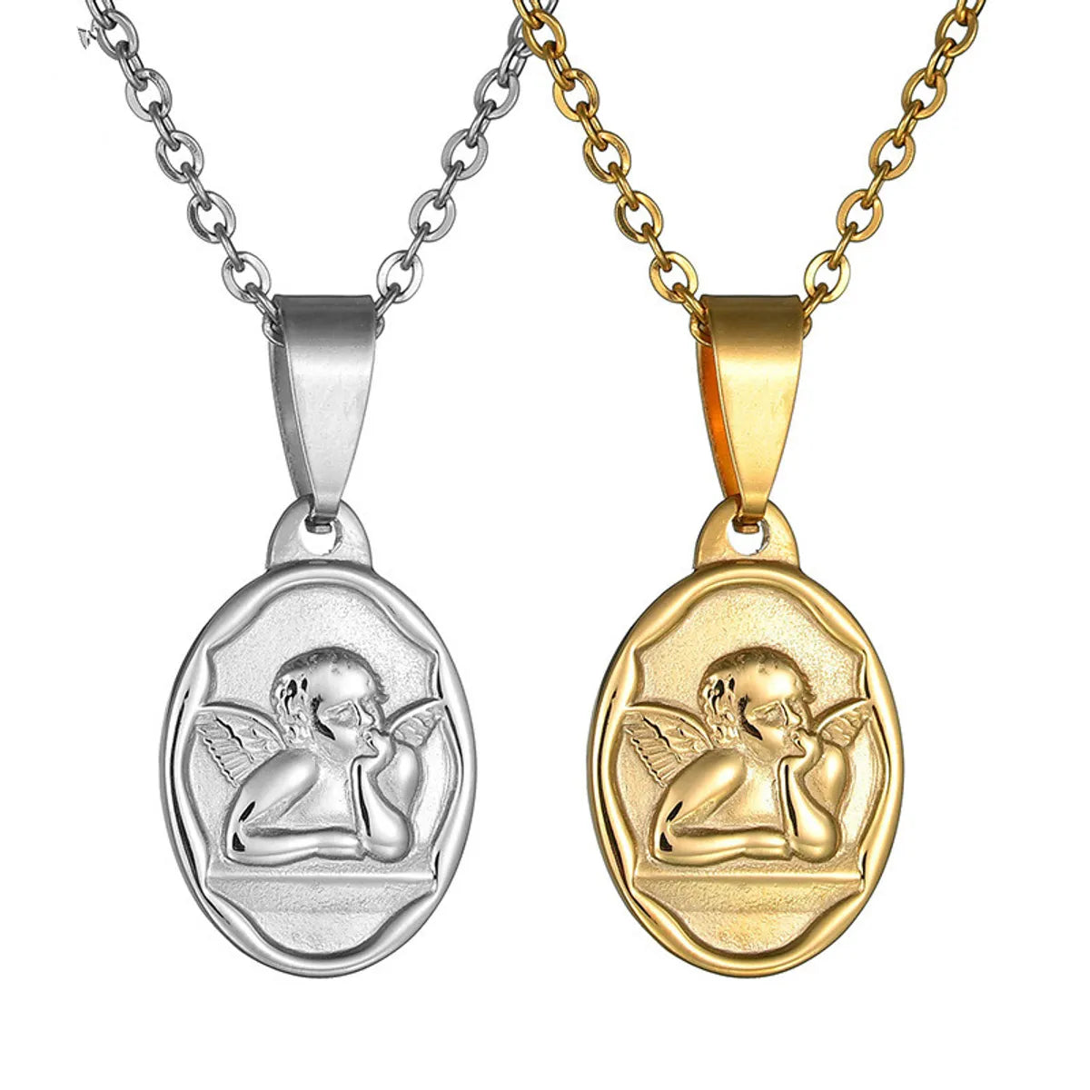 Personalized Gold Necklaces-Cartoon Character Stainless Steel Plating Necklace