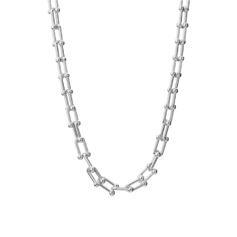 U-Shaped Buckle Necklace Steel 45 5cm