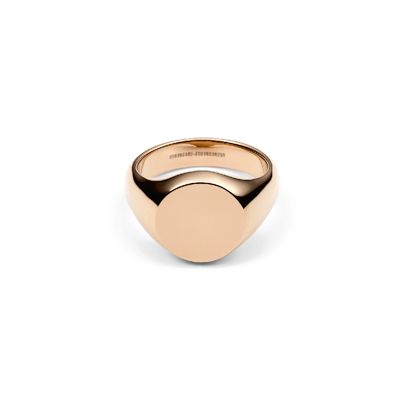 Diamond Wedding Bands-Classic Signet Ring Rose Gold