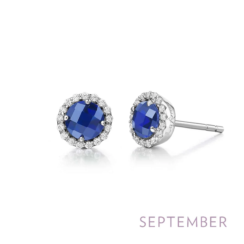 Long Crystal Earrings-Lafonn Simulated Diamond & Blue Sapphire Birthstone Earrings - September BE001SAP