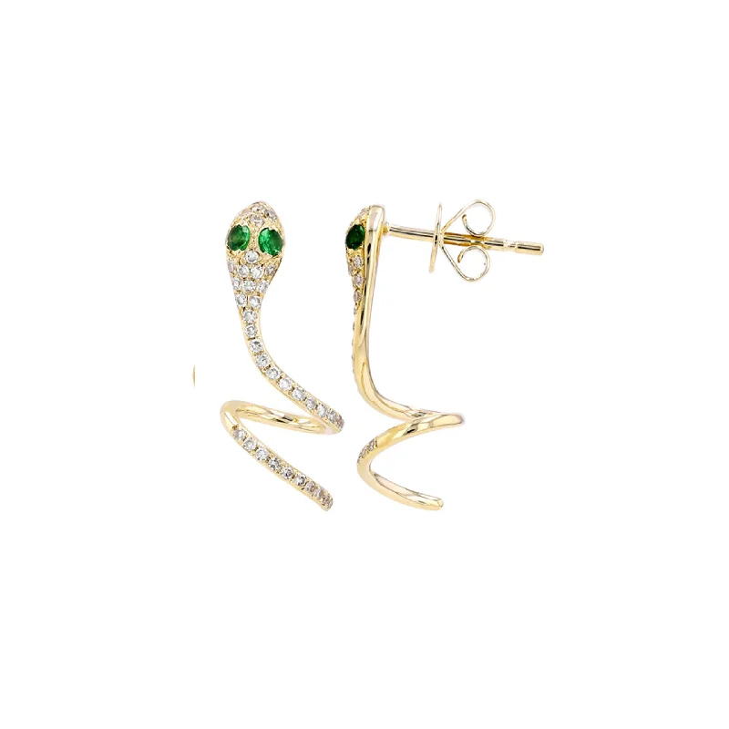 Customizable Drop Earrings-Swirl Snake Studs