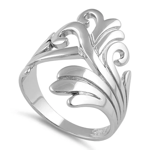 Artistic Wedding Bands-Sterling Silver Multiple Waves Ring