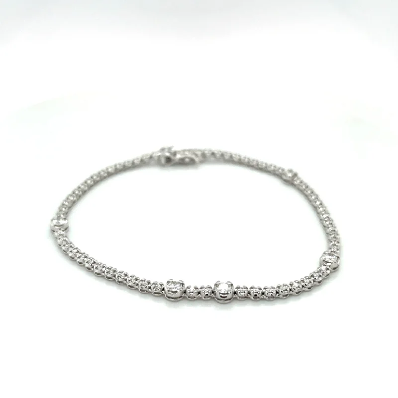 Women’s Custom Name Bracelets-Lady's Bracelet With 67=0.93Tw Round Diamonds