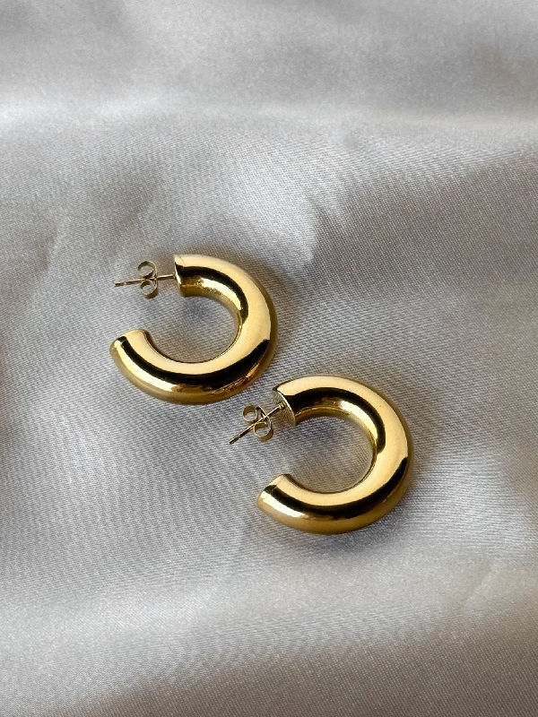 Geometric Drop Earrings-Gold Hoop Earrings