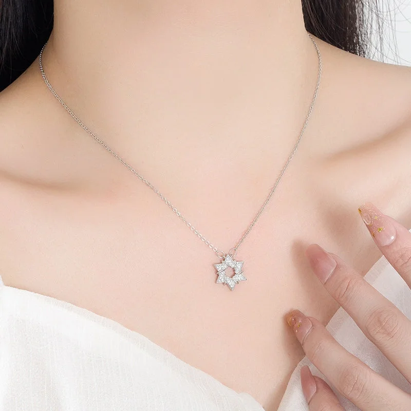 Butterfly Necklaces-Sterling Silver Simple Style Classic Style Solid Color Plating Inlay Zircon Double Layer Necklaces