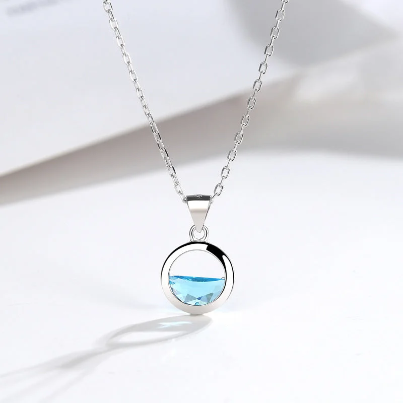 Blue Zircon Necklace