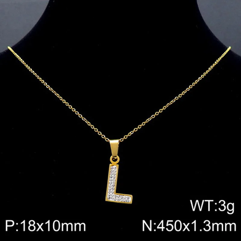 Gold Necklace Letter L