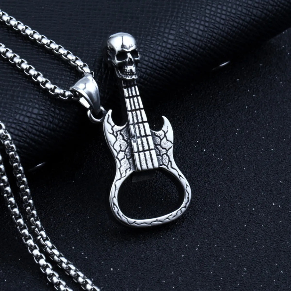 Big Guitar Titanium Steel Necklace