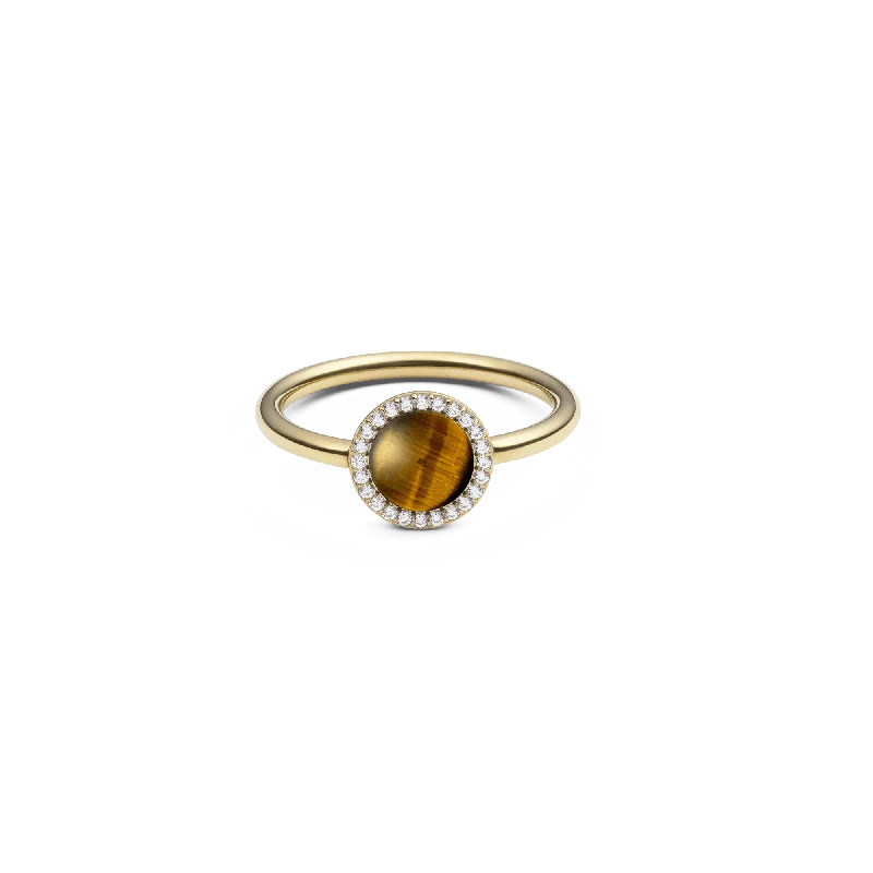 Luxury Wedding Sets-Audrey Ring Tiger Eye Gold