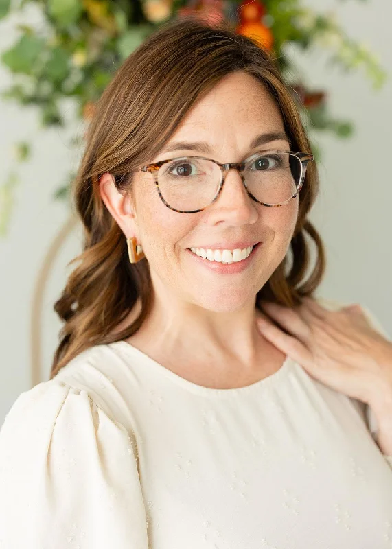 Pearly Silver Earrings-Square Horn Earrings