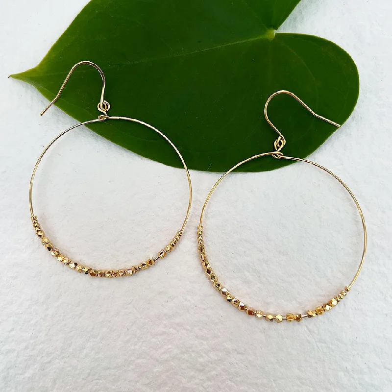 Classic Diamond Earrings-Self Worth Hoops - Gold, India