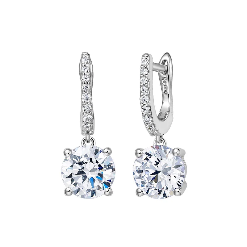 Handmade Gemstone Earrings-Lafonn Simulated Diamond 3.54ct. Solitaire Dangle Earrings E0240CLP