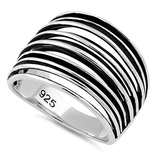 Wedding Band Customization-Sterling Silver String Pattern Ring