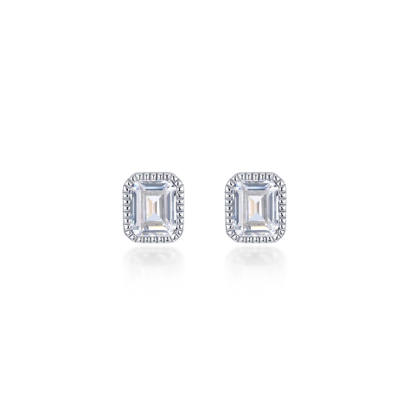 Silver Crystal Stud Earrings-Lafonn April Birthstone Solitaire Stud Earrings BE008DAP00