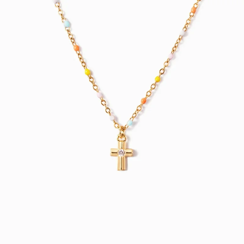 Fathers Day Necklaces-Sterling Silver Simple Style Cross Plating Inlay Zircon Pendant Necklace