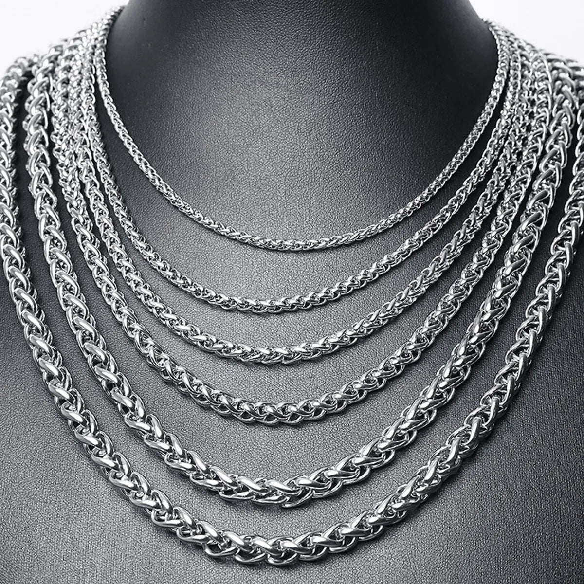 Handmade Necklaces-Simple Style Geometric Stainless Steel Plating Layered Necklaces