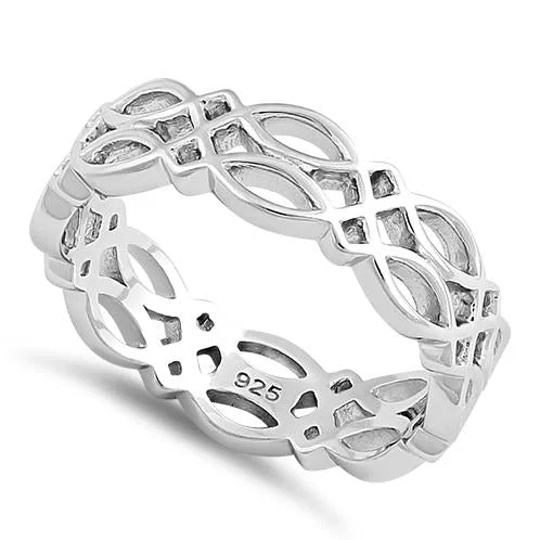 Custom Engagement Rings-Sterling Silver Celtic Band Ring