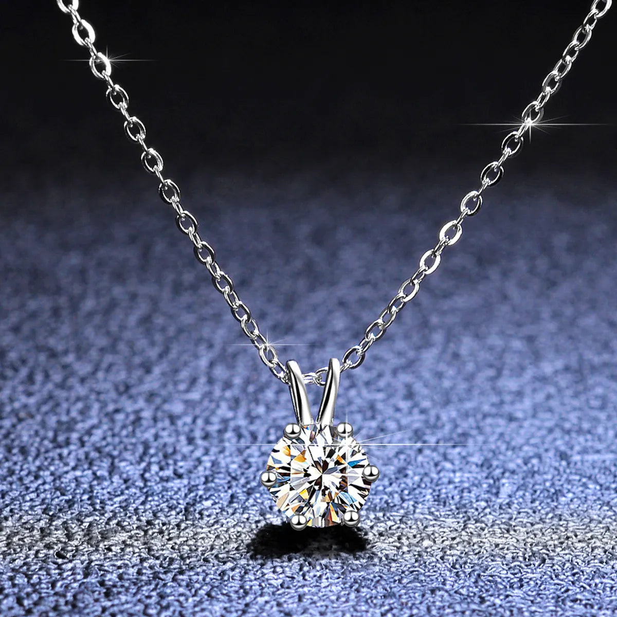 Friendship Necklaces-Simple Style Bow Knot Sterling Silver Inlay Moissanite Zircon Pendant Necklace