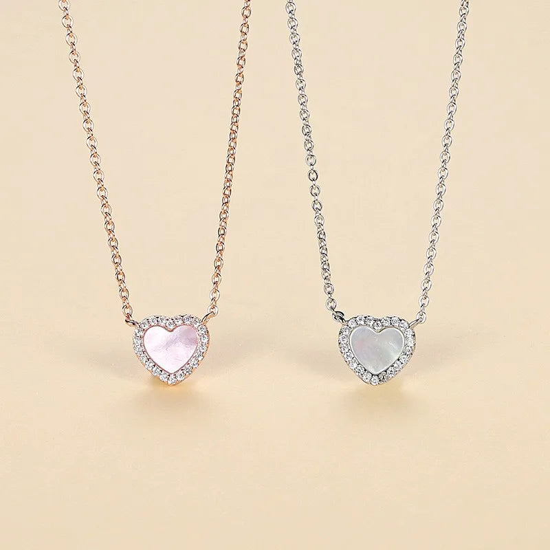 Sapphire Necklaces-Ig Style Sweet Heart Shape Brass Gold Plated High Carbon Diamond Pendant Necklace In Bulk