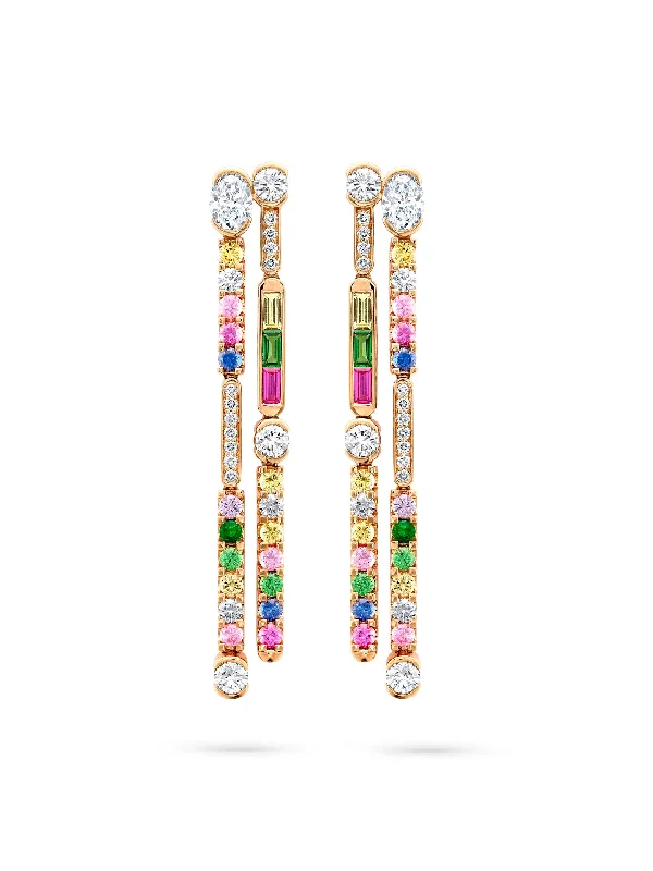 Unique Silver Drop Earrings-The Boodles National Gallery Collection - Play of Light Rose Gold Diamond Earrings