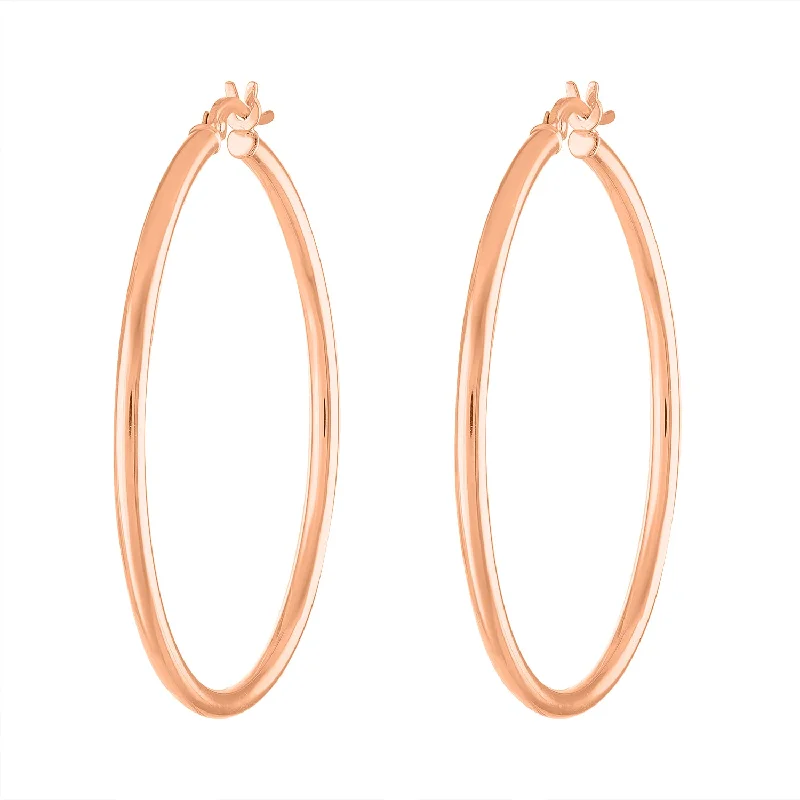 Simple Crystal Earrings-14KT GOLD LARGE THIN HOOP EARRING