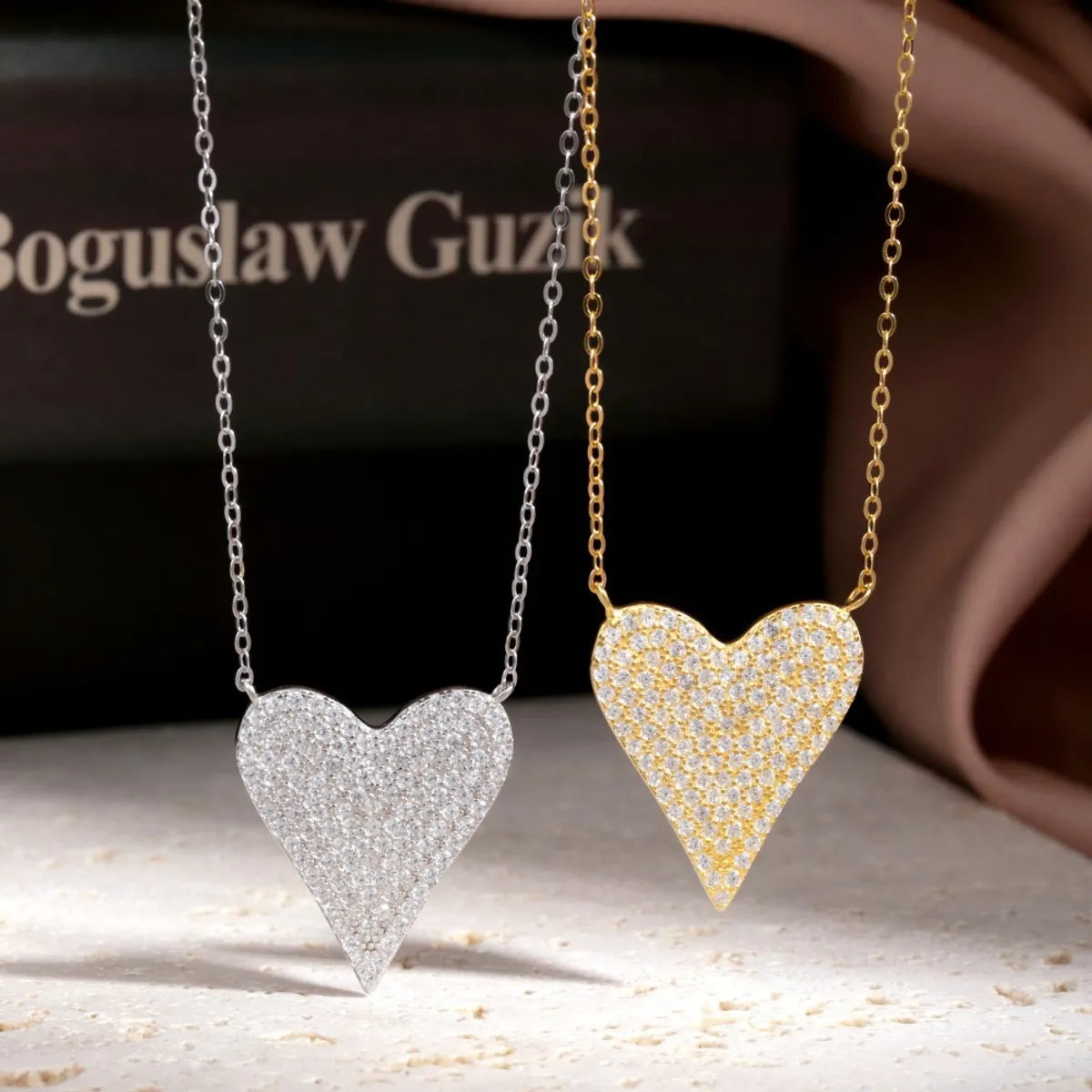 Inspirational Necklaces-Fashion Heart Shape Silver Plating Inlay Zircon Necklace 1 Piece