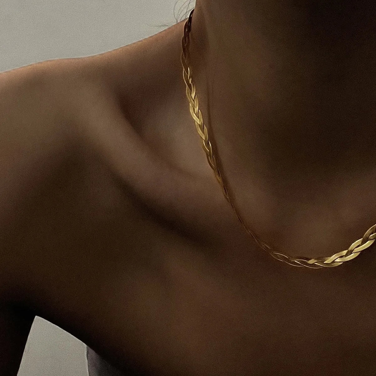 Meaningful Necklaces-Ig Style Simple Style Solid Color Stainless Steel Plating 18k Gold Plated Necklace