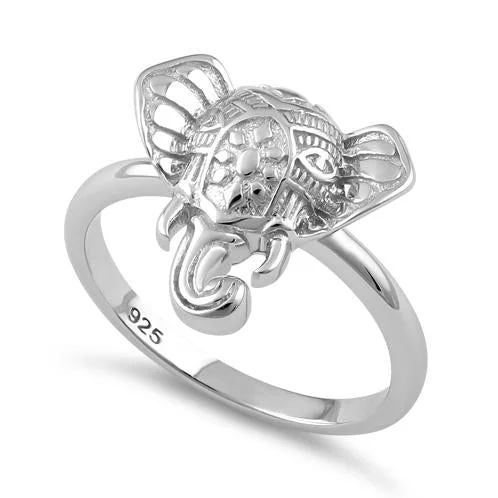 Custom Men’s Promise Rings-Sterling Silver Boho Elephant Head Ring