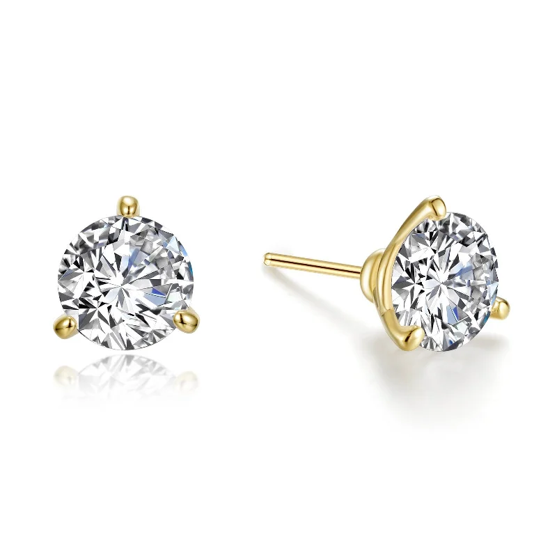 Mixed Metal Earrings-Lafonn Simulated Diamond 4.0ct Martini Stud Earrings E0207CLG