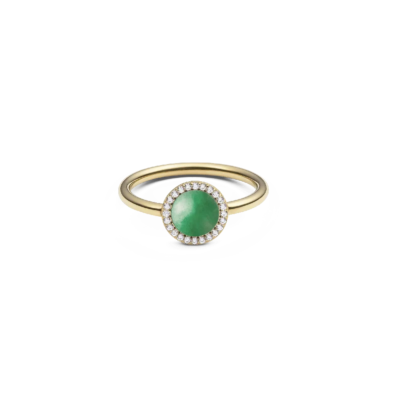 Modern Diamond Rings-Audrey Ring Jade Gold