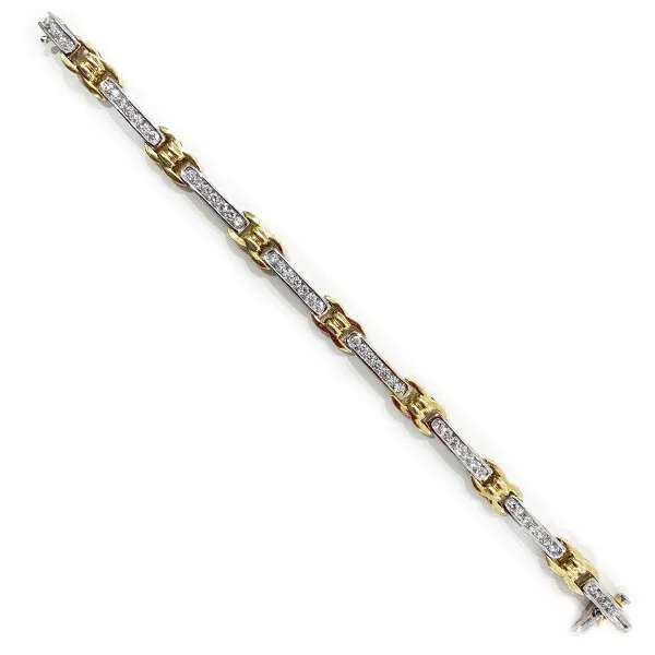 Fashion Leather Bracelets for Women-14k Two Tone Diamond Bracelet