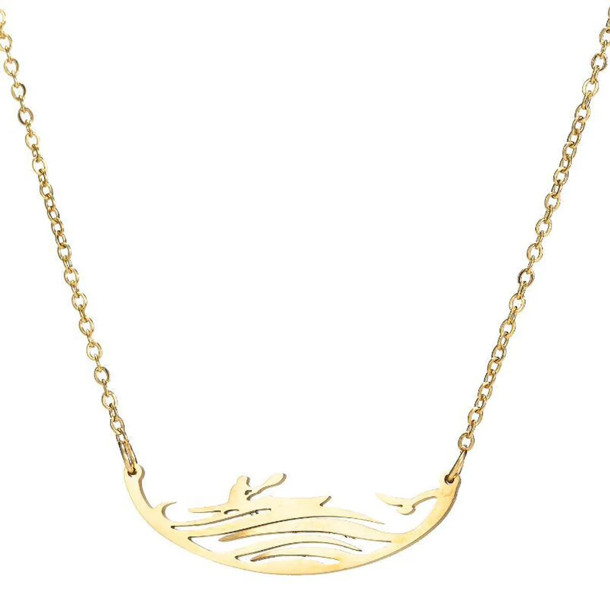 Kayak Necklace Gold