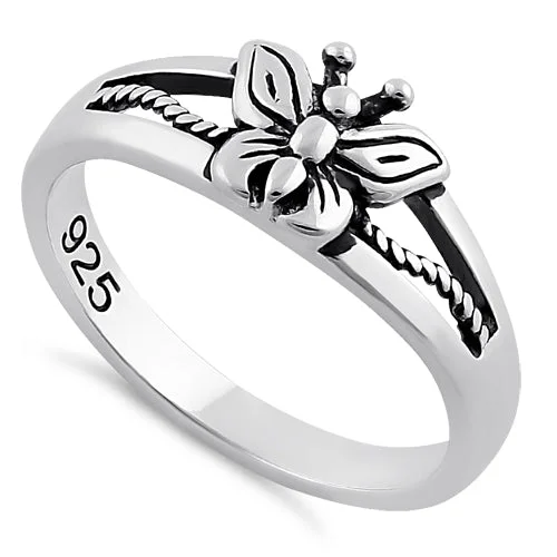 Couples Engagement Rings-Sterling Silver Butterfly Ring