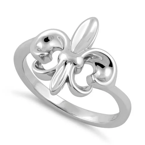 High-End Gemstone Rings-Sterling Silver Fleur de Lis Ring