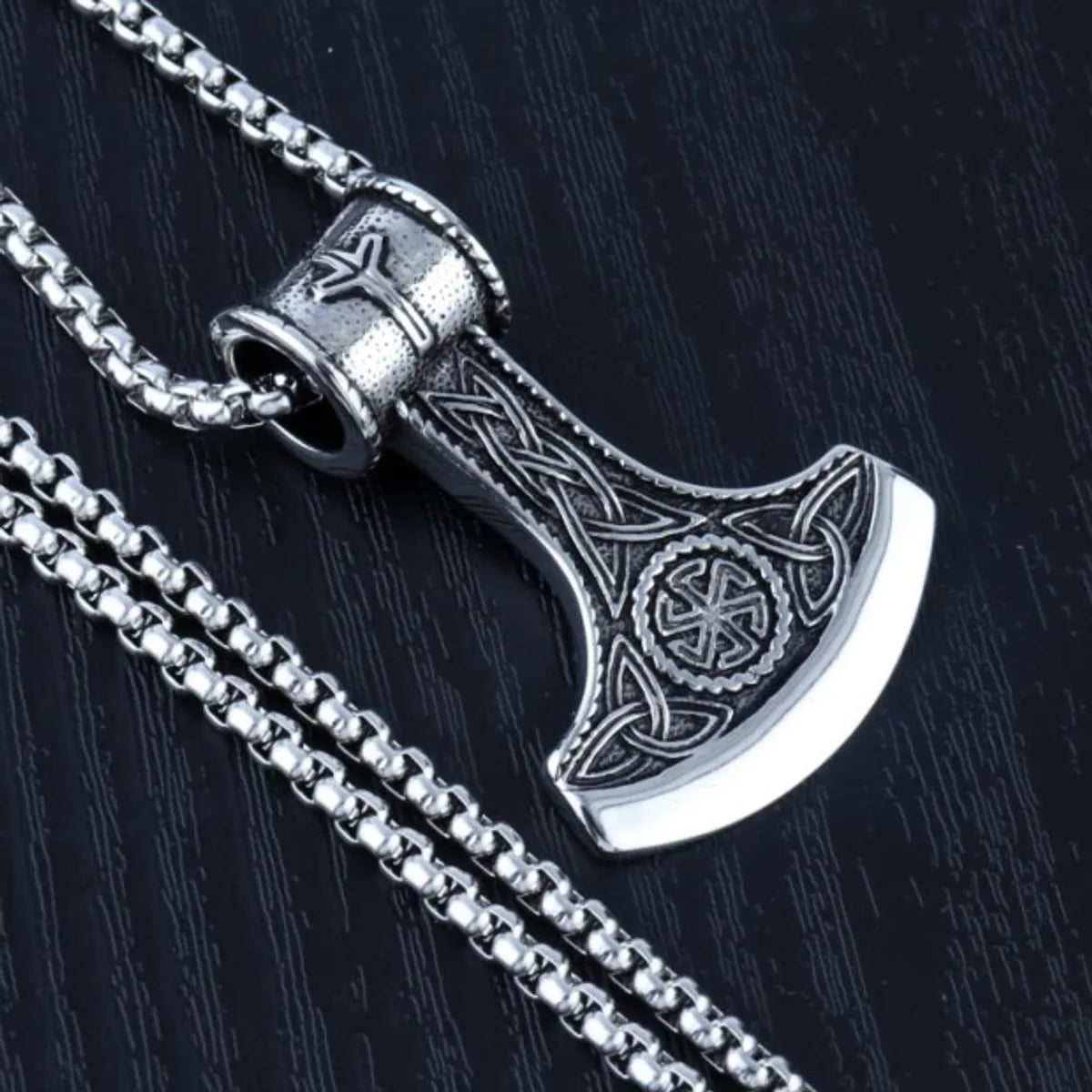 Axe Skull Titanium Steel Necklace